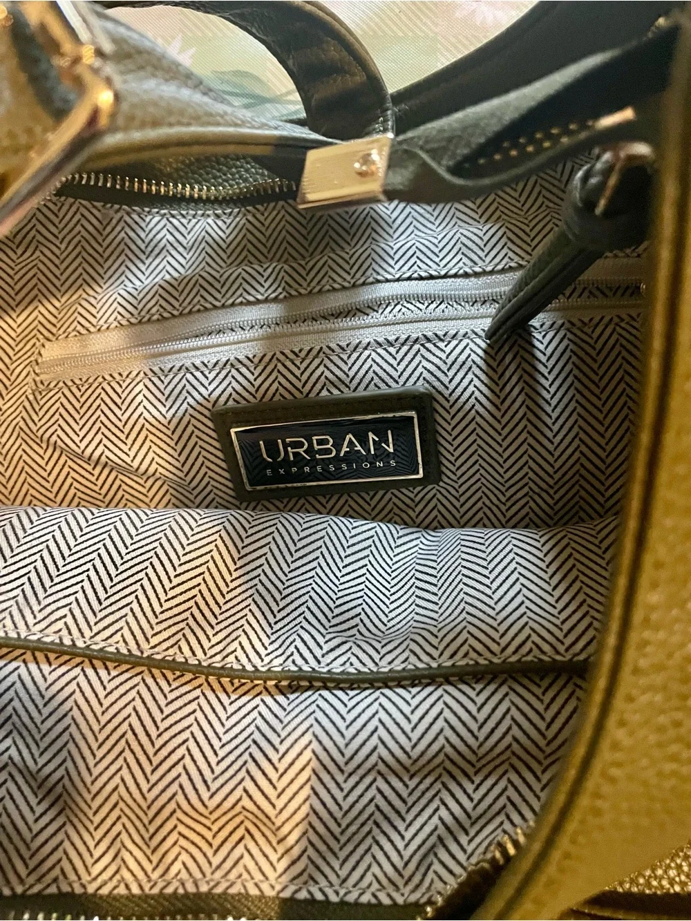 Urban Expressions Olive Green Multi-Pocket Shoulder Bag